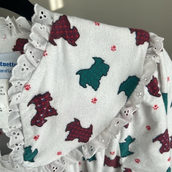 Accentuette by Lanza of Salzburg Flannel Cotton Nightgown Tartan Scottie Dogs - Picture 7 of 15